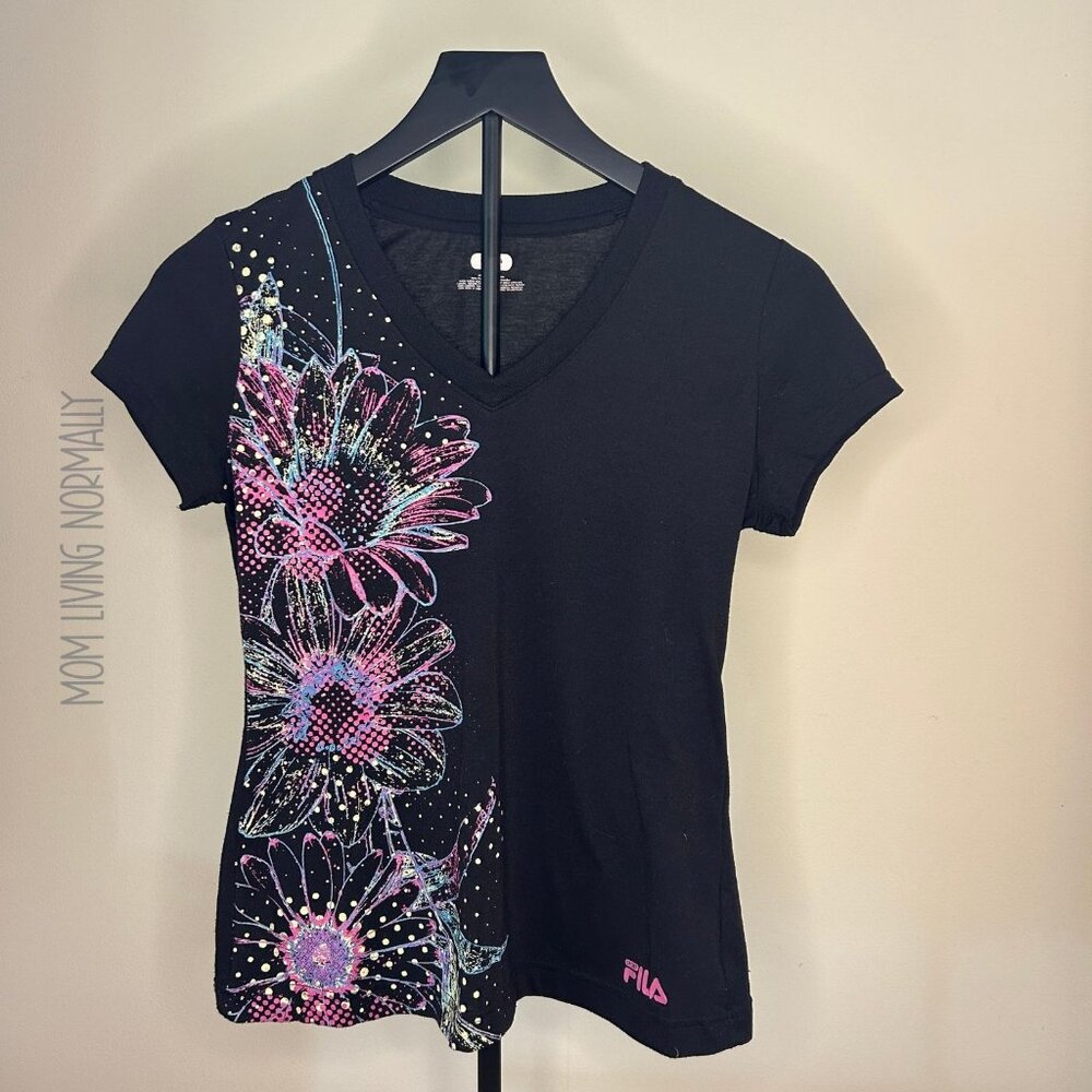 Fila Black Rainbow Shirt Athletic Wear